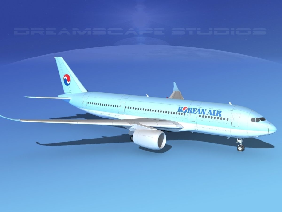 Airbus A350-800 Korean Air 3D model_3