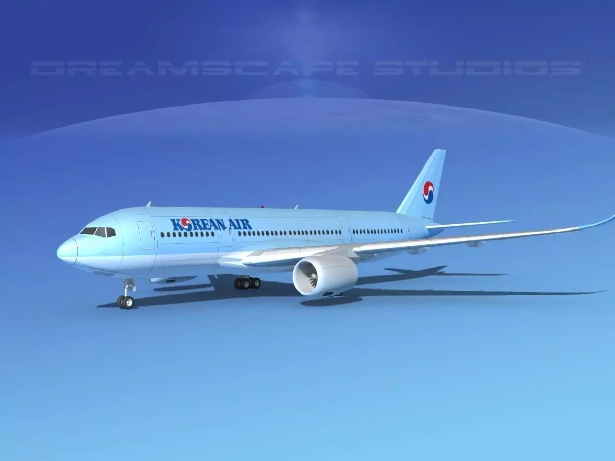Airbus A350-800 Korean Air 3D model_0