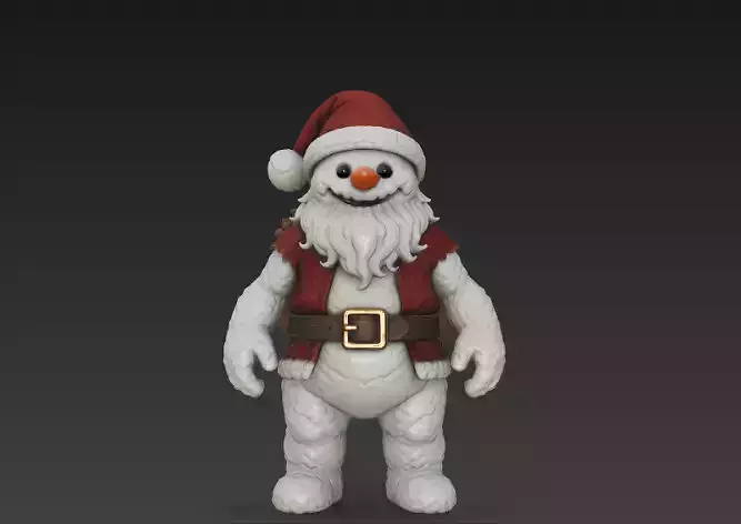 Snowman Santa Claus - Stylized Christmas Character 3D Model
