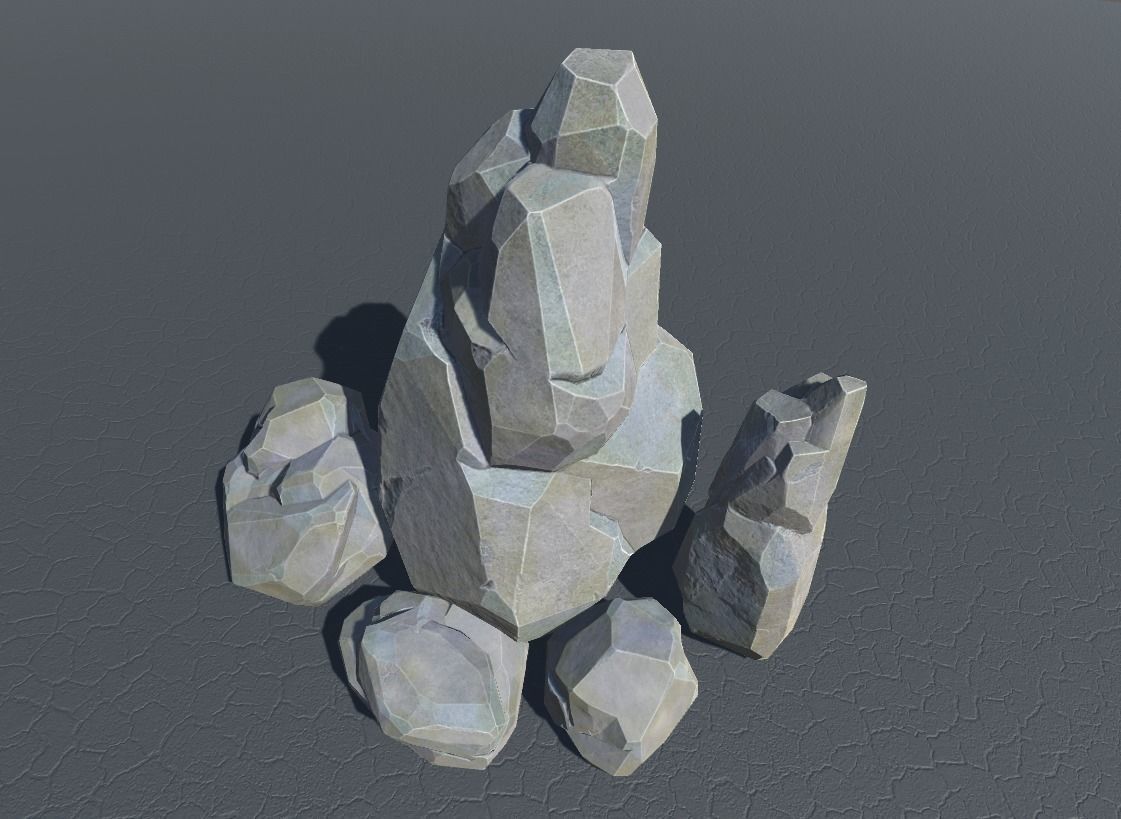 Faceted rocks for Unity3D Free low-poly 3D model_0