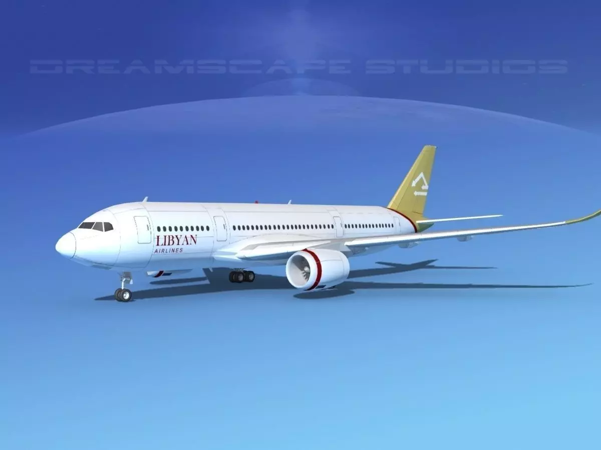 Airbus A350-800 Libyan 3D model_0