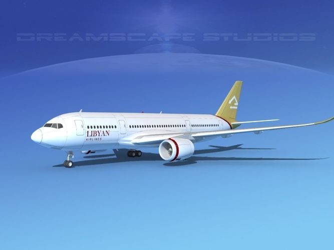 Airbus A350-800 Libyan 3D model