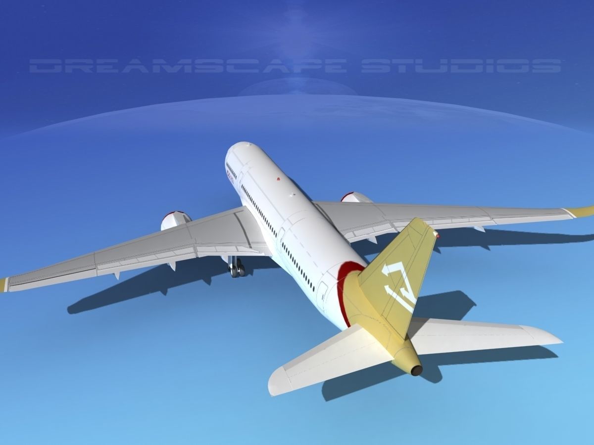 Airbus A350-800 Libyan 3D model_7