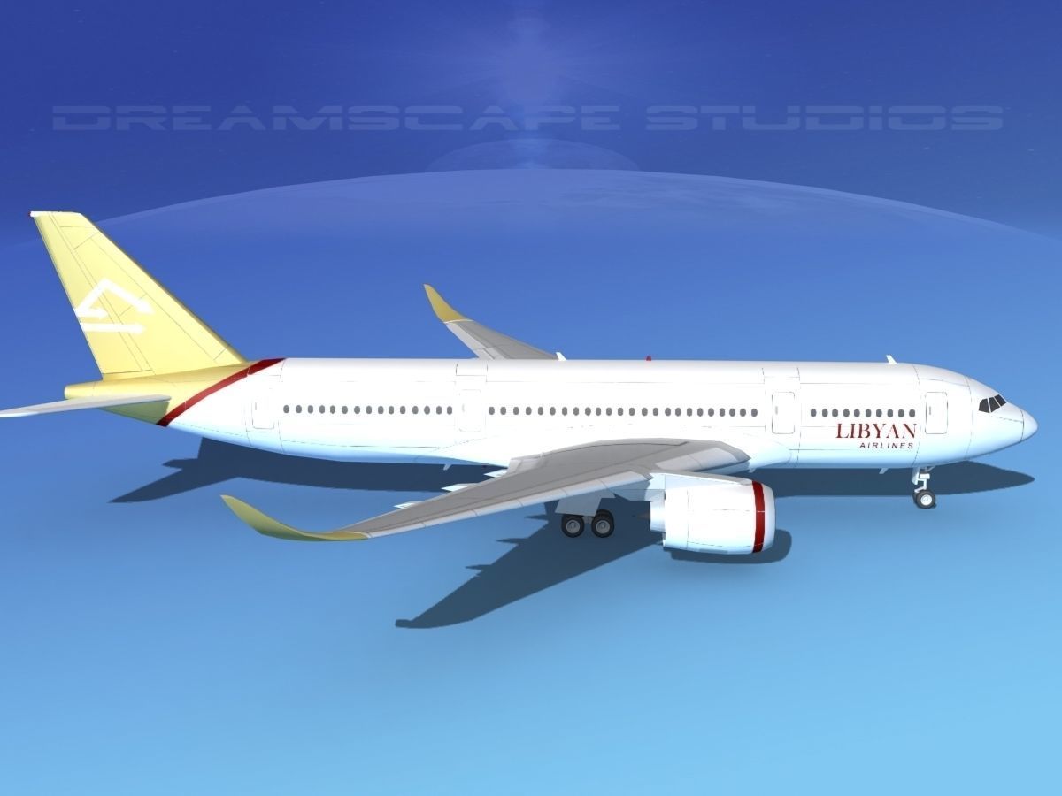 Airbus A350-800 Libyan 3D model_4