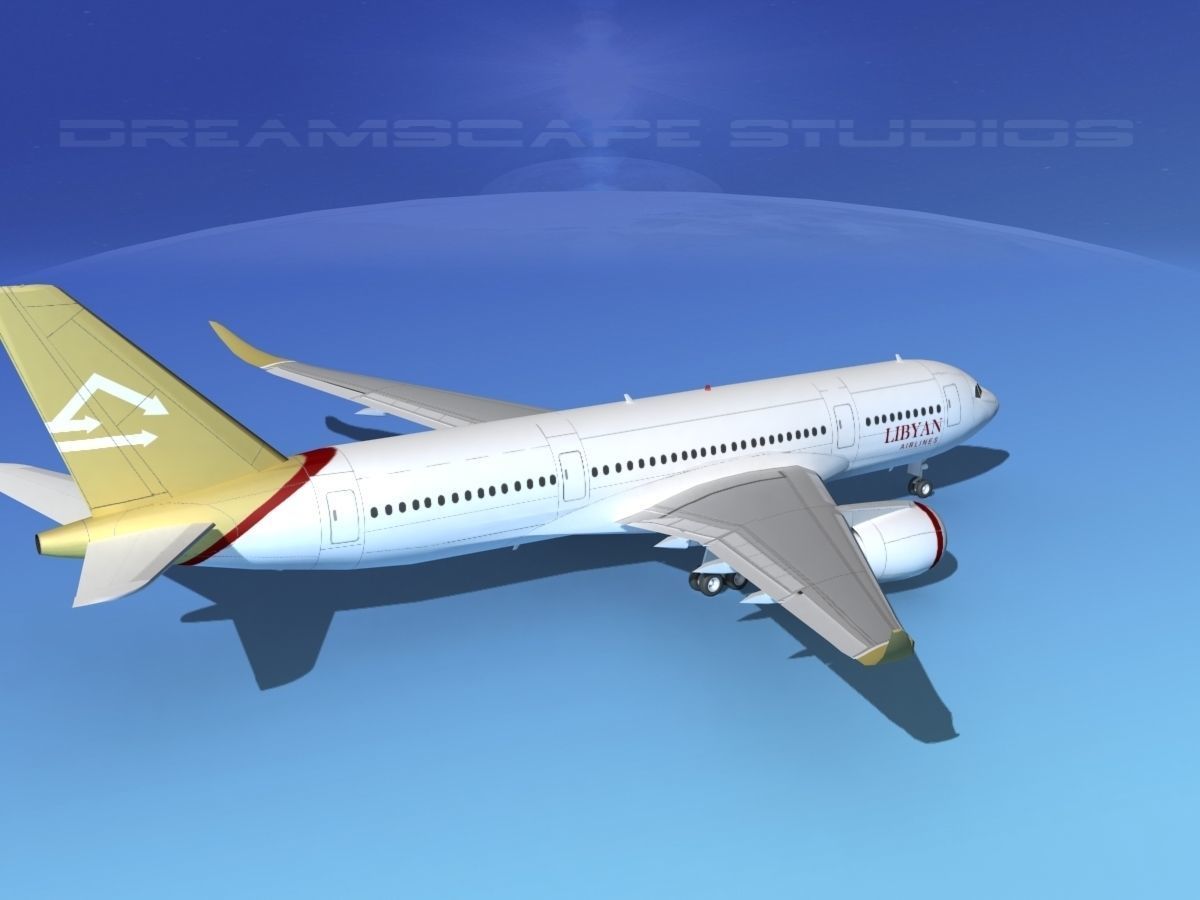 Airbus A350-800 Libyan 3D model_5