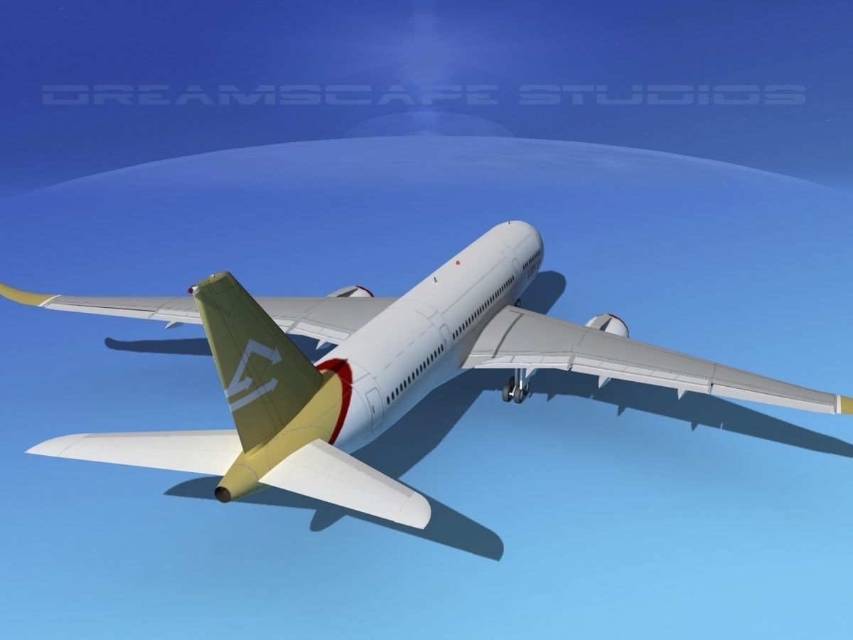 Airbus A350-800 Libyan 3D model_6
