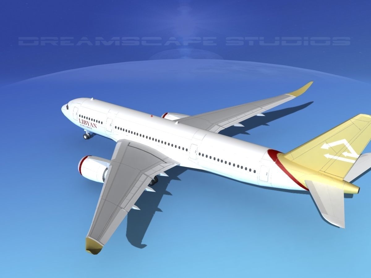 Airbus A350-800 Libyan 3D model_8