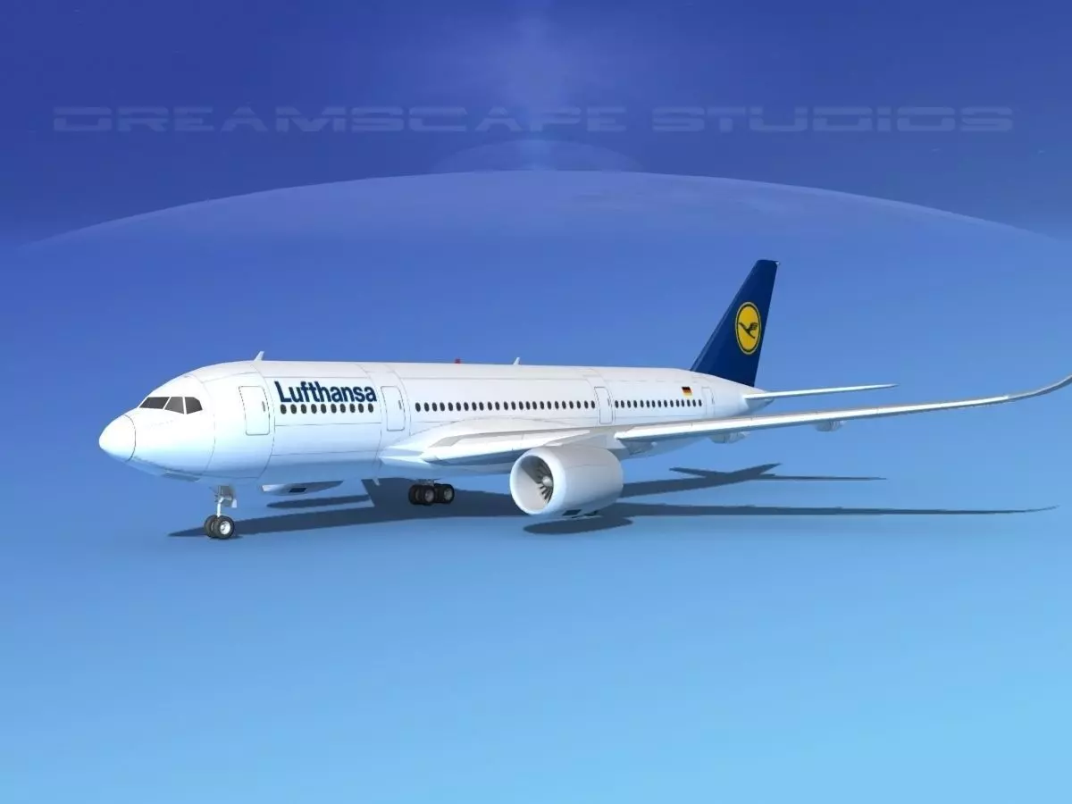 Airbus A350-800 Lufthansa 3D model_0