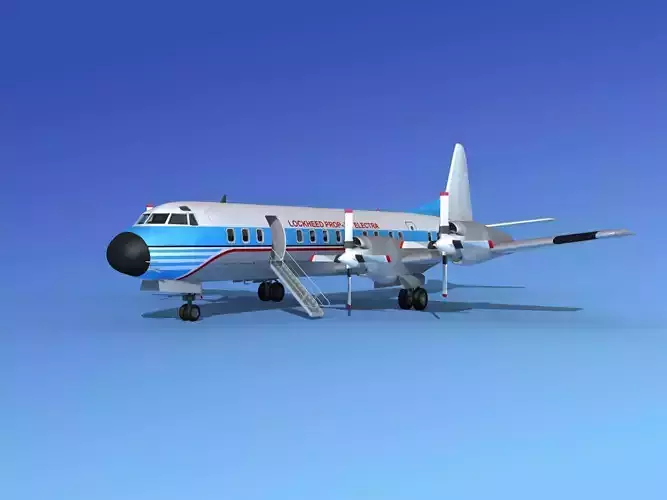 L-188 Electra HP Lockheed Aircraft 3D model