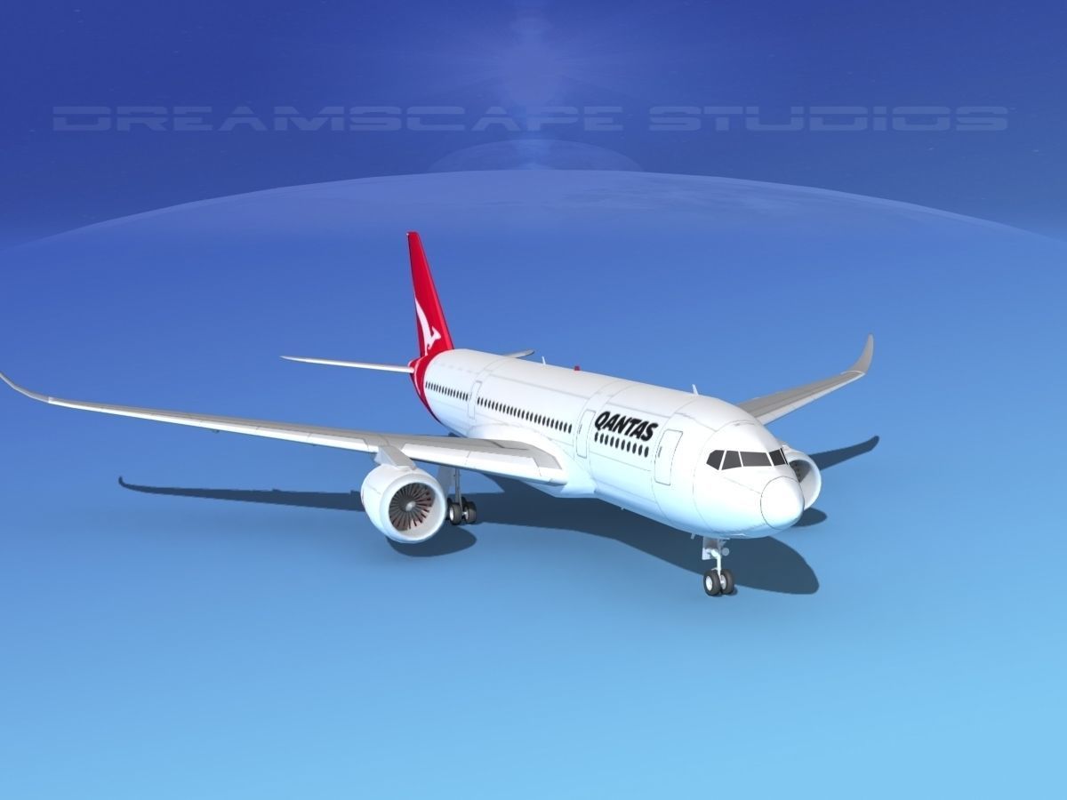 Airbus A350-800 Qantas 3D model_2