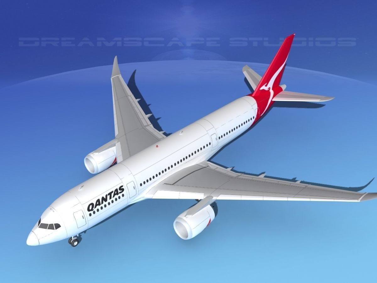Airbus A350-800 Qantas 3D model_10