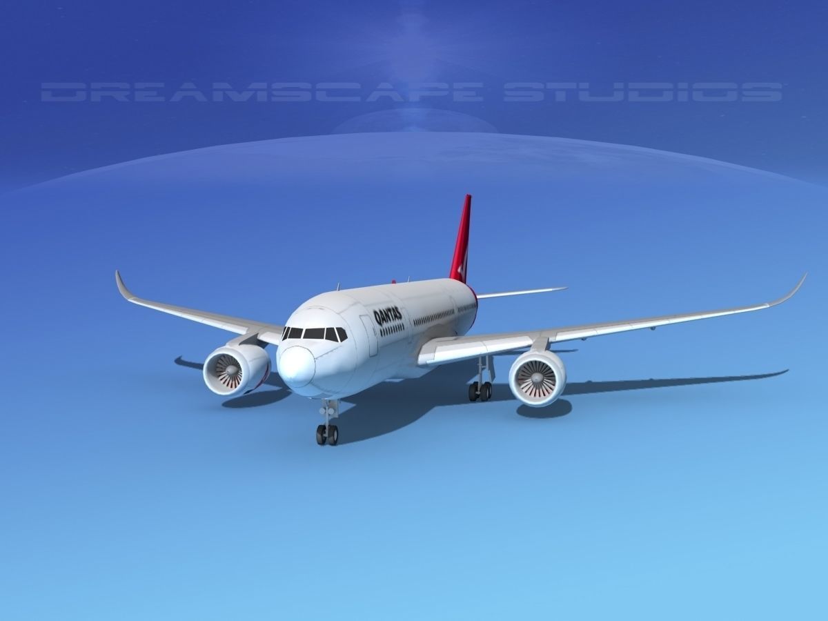 Airbus A350-800 Qantas 3D model_1