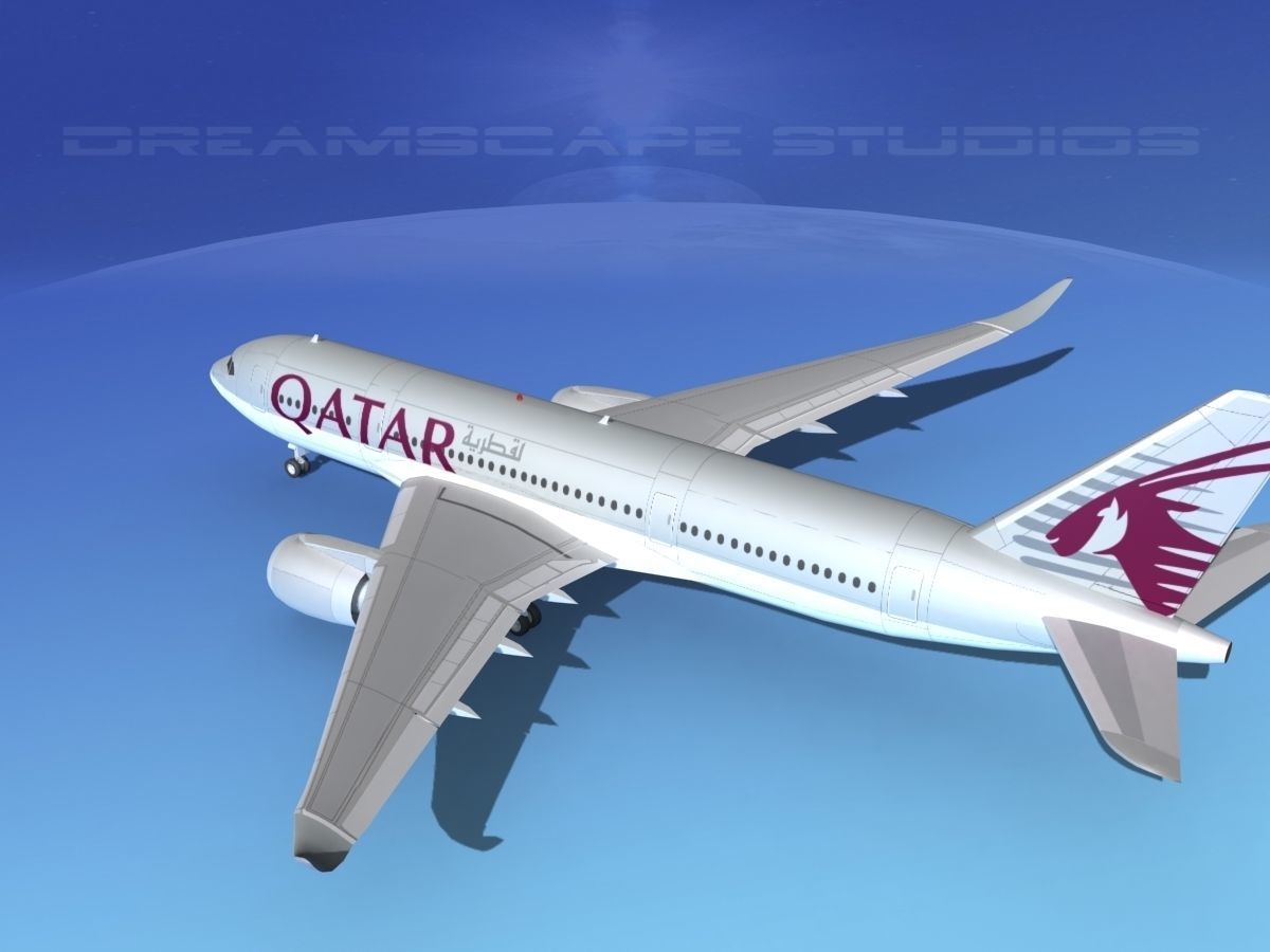 Airbus A350-800 Qatar 3D model_8