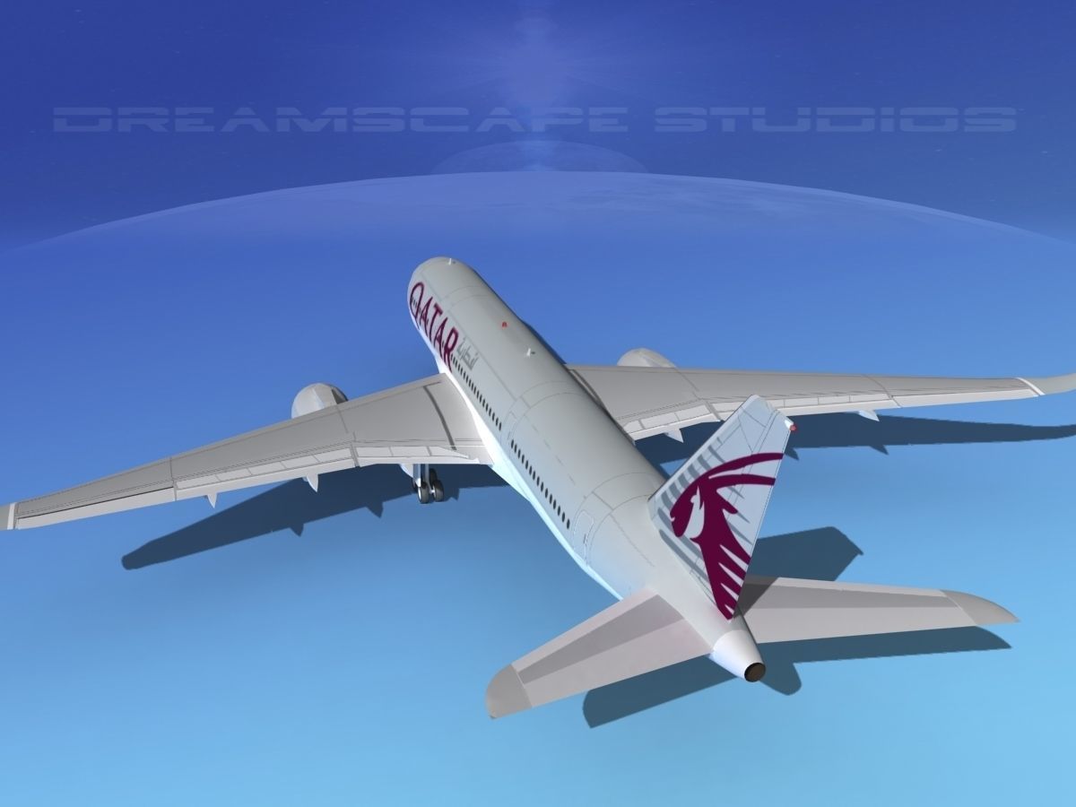 Airbus A350-800 Qatar 3D model_7