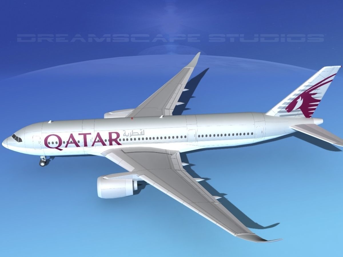 Airbus A350-800 Qatar 3D model_9