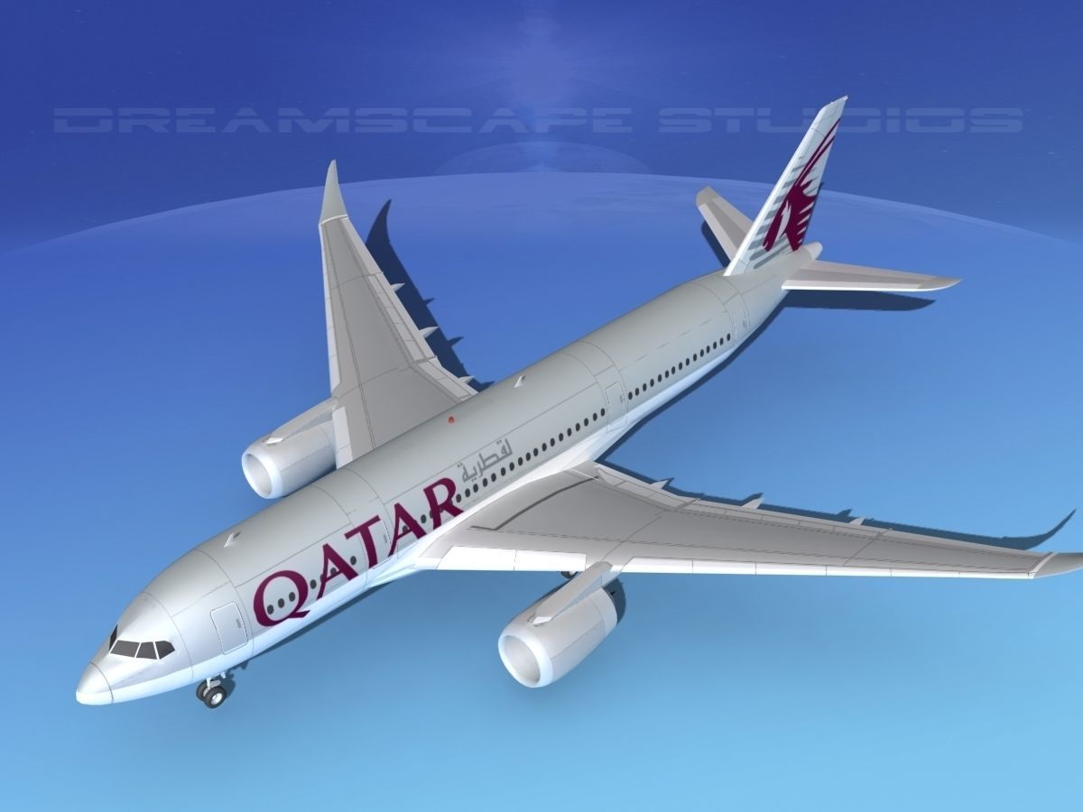 Airbus A350-800 Qatar 3D model_10