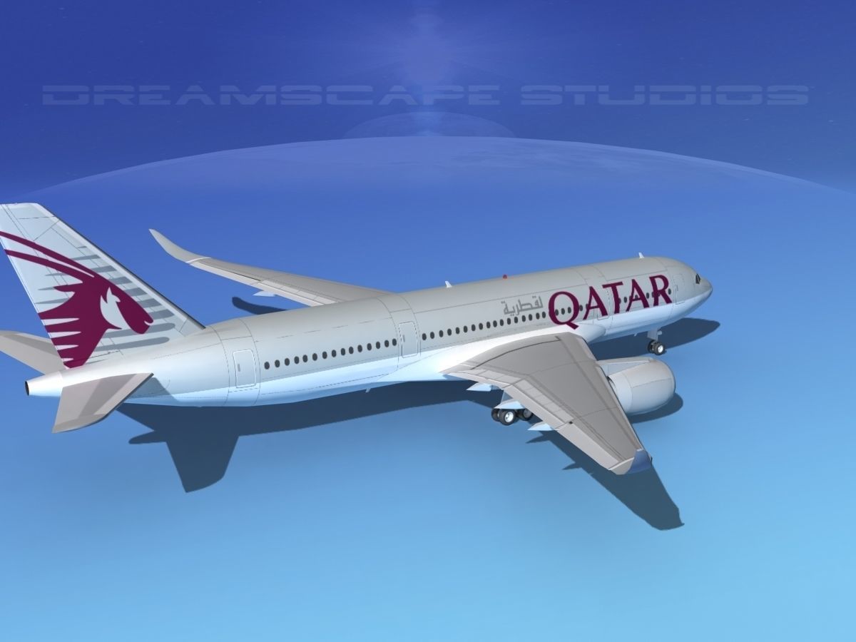 Airbus A350-800 Qatar 3D model_5