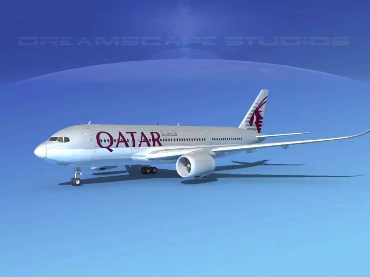 Airbus A350-800 Qatar 3D model_0