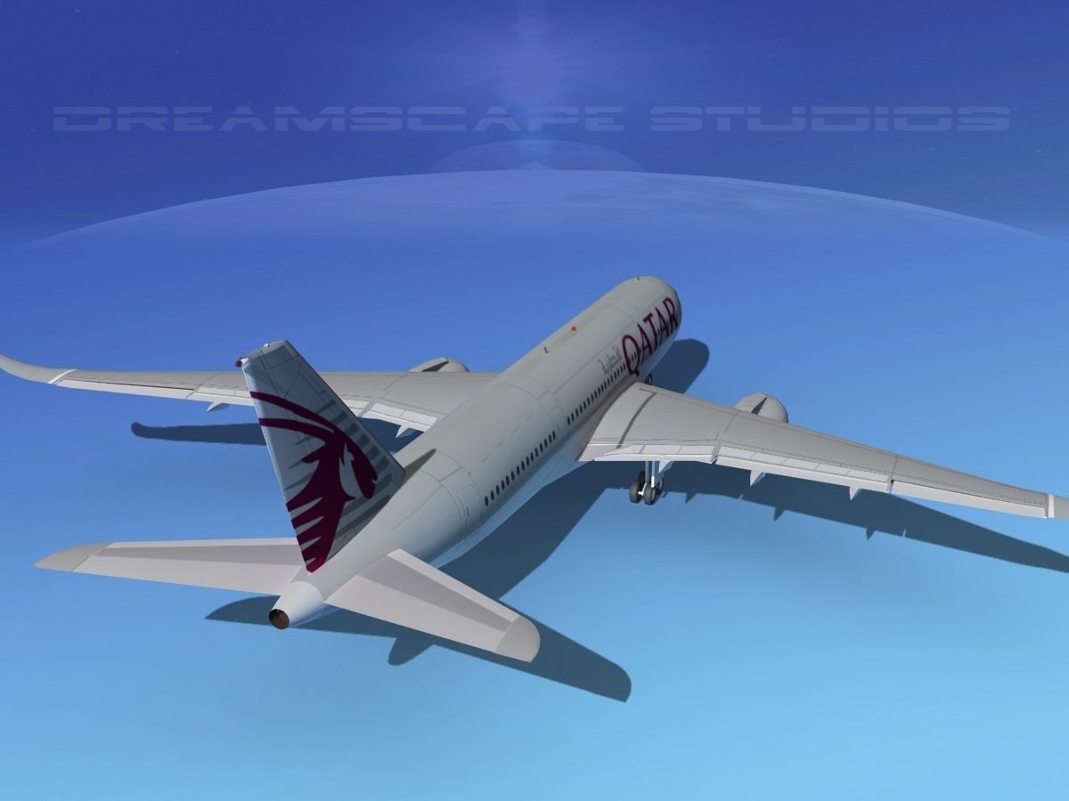 Airbus A350-800 Qatar 3D model_6