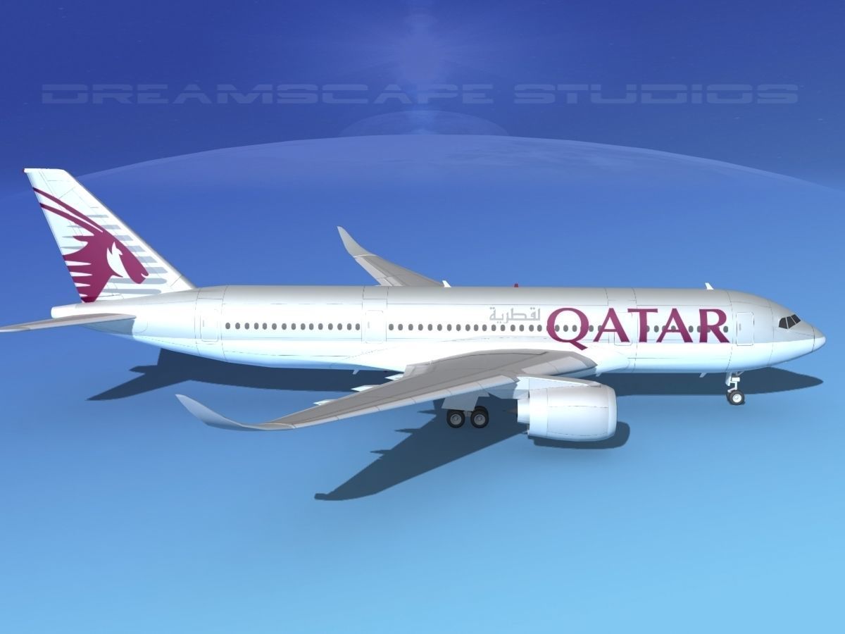 Airbus A350-800 Qatar 3D model_4