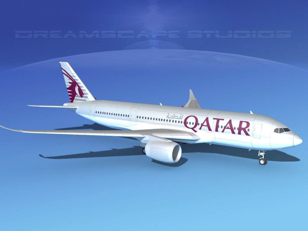Airbus A350-800 Qatar 3D model_3