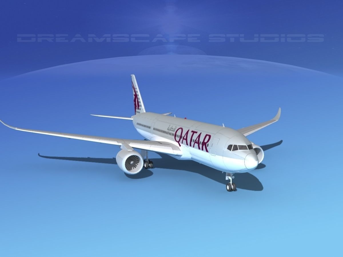 Airbus A350-800 Qatar 3D model_2