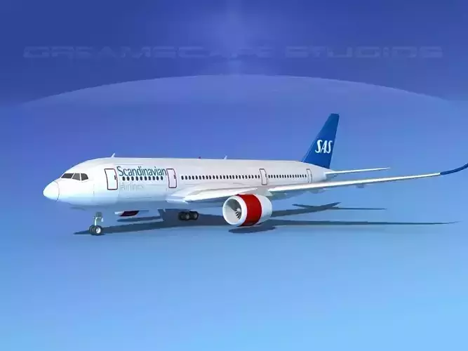 Airbus A350-800 Scandinavian 3D model
