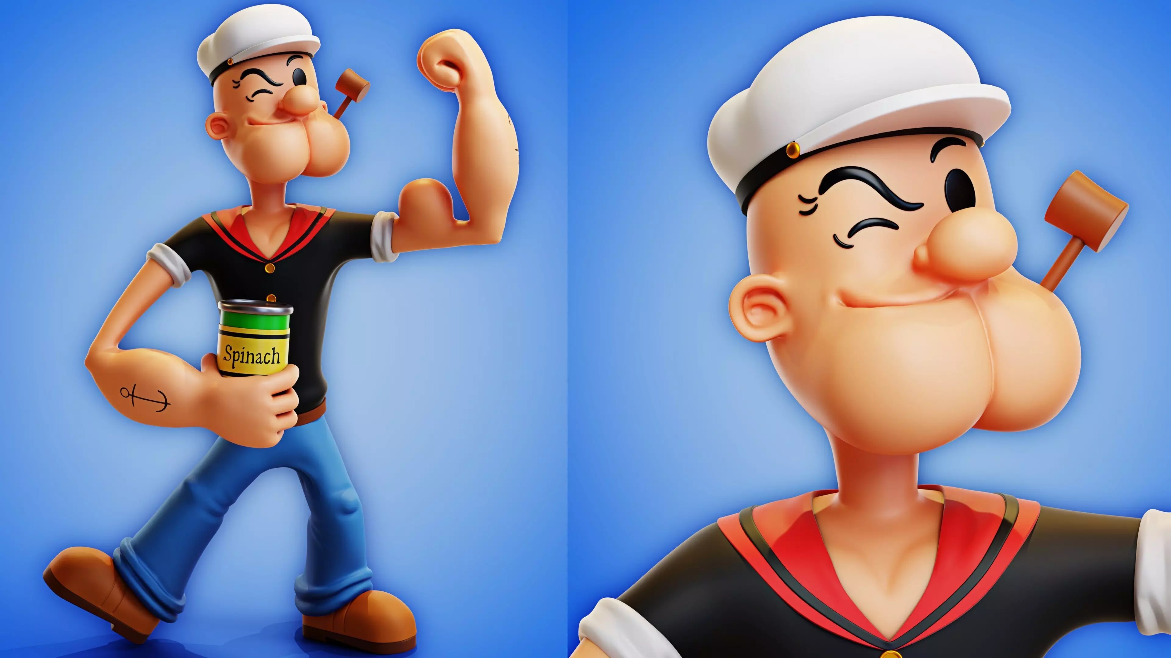 Popeye the Sailor - Blender Fan Art Sculpt 3D model