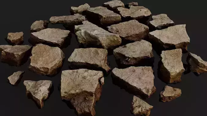 soil dry debris desert ground scatter PBR photogrammetry