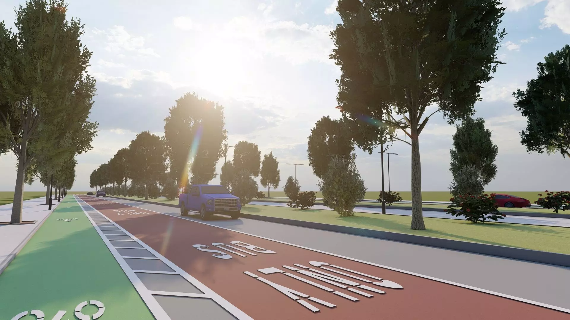 Realistic City Road For Unreal engine 3D model