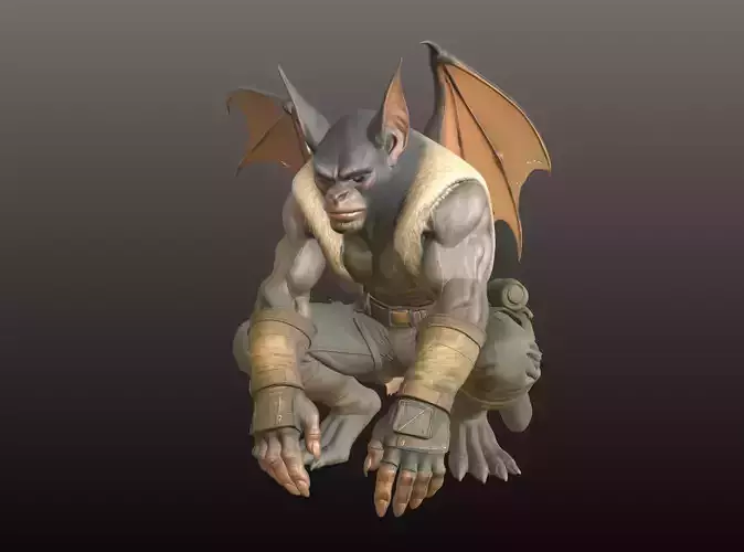 Bat Werebeast STL Winged Nightfiend 3D Model