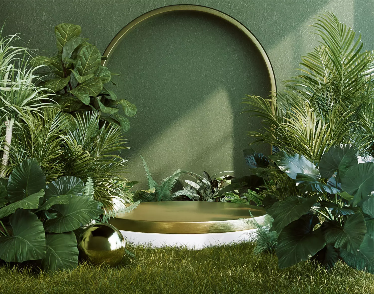 Tropical Nature Podium - 3D Product Mockup Scene 3D model