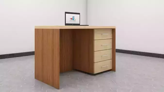 Simple Computer Table Low Poly 3D Model
