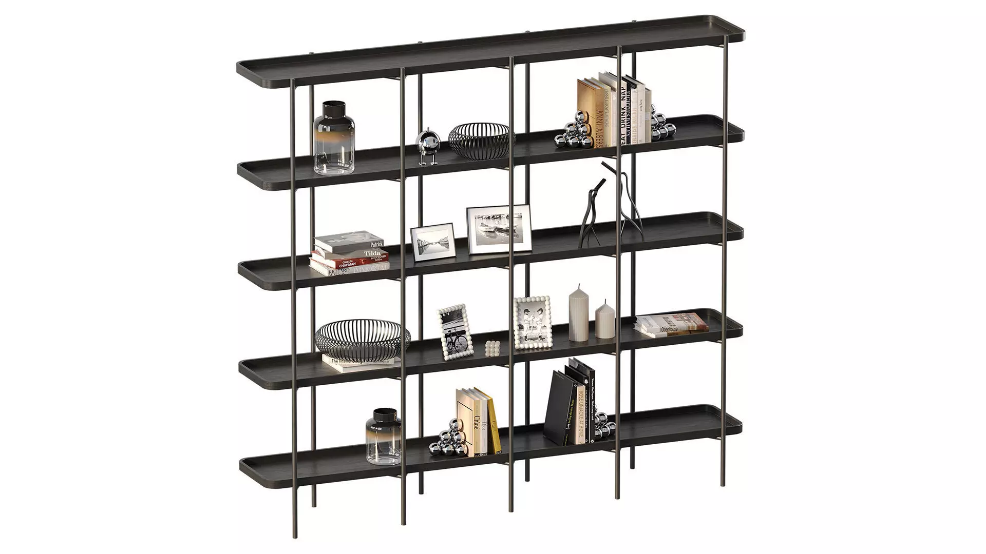 Large Wooden Shelf Unit Renee Westwing Collection 3D model