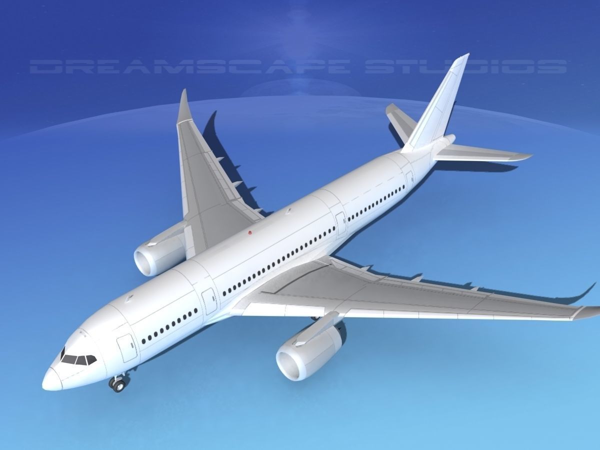 Airbus A350-800 Unmarked 2 3D model_10