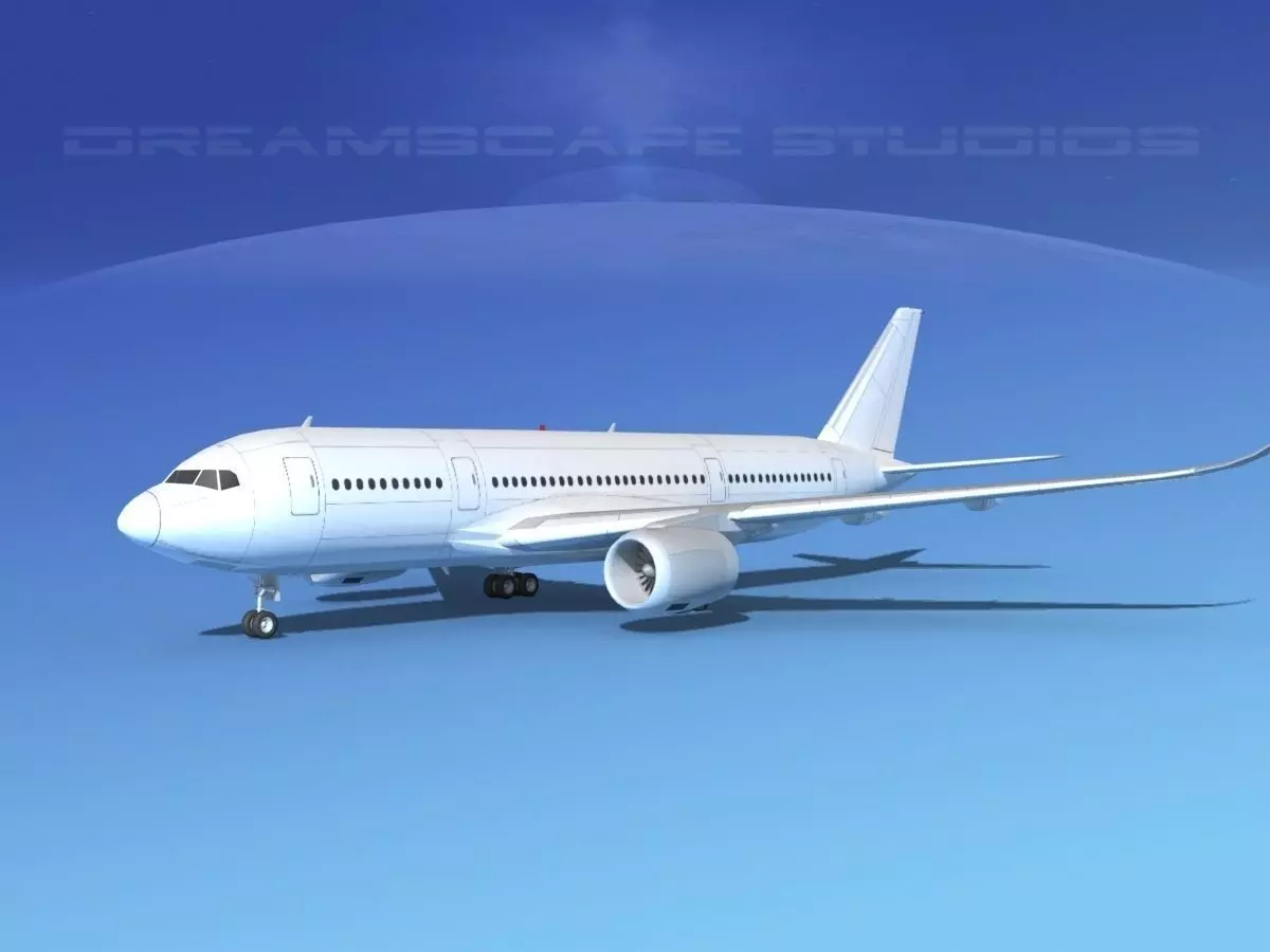 Airbus A350-800 Unmarked 2 3D model_0