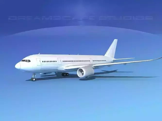 Airbus A350-800 Unmarked 2 3D model