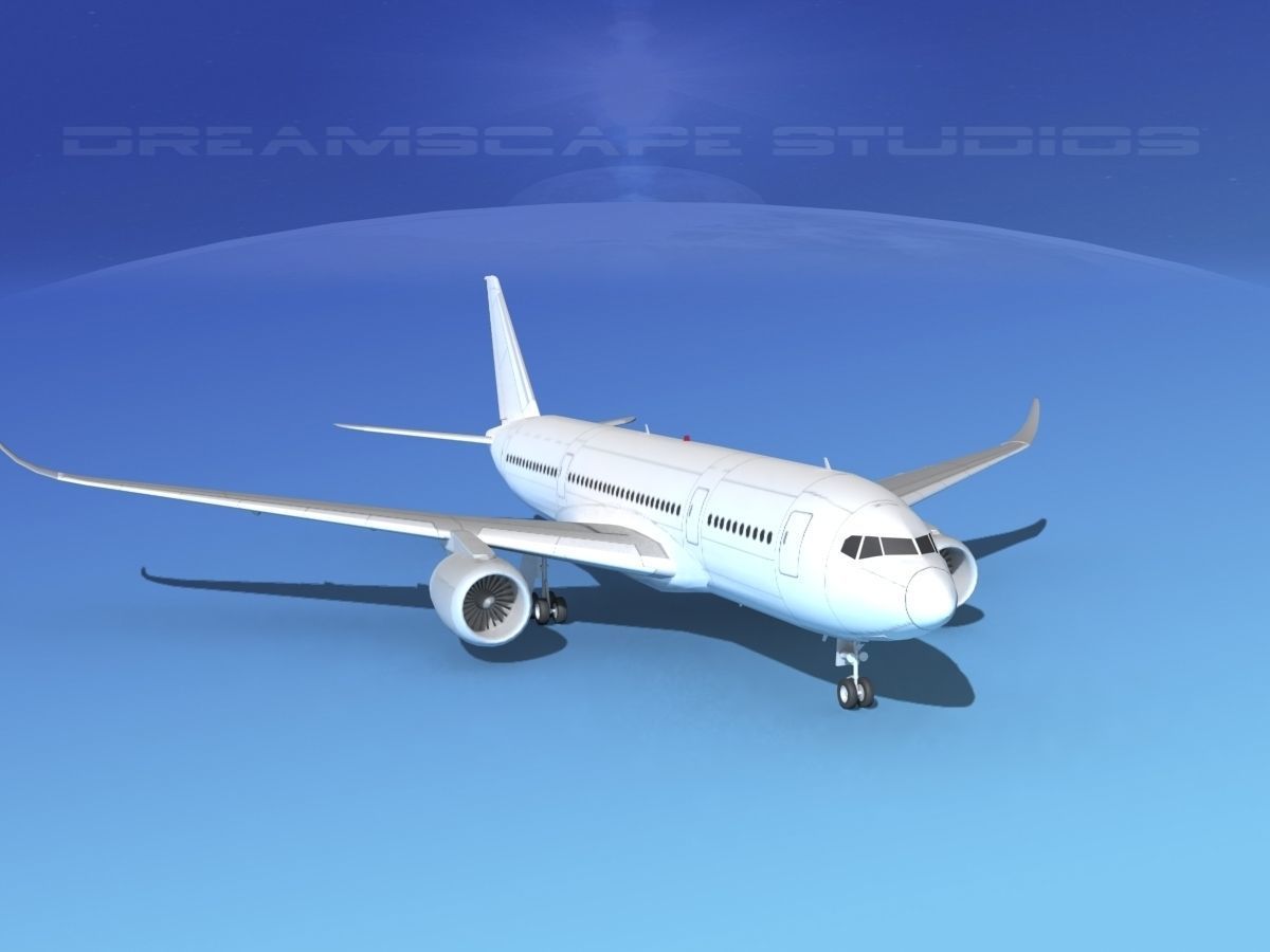 Airbus A350-800 Unmarked 2 3D model_2