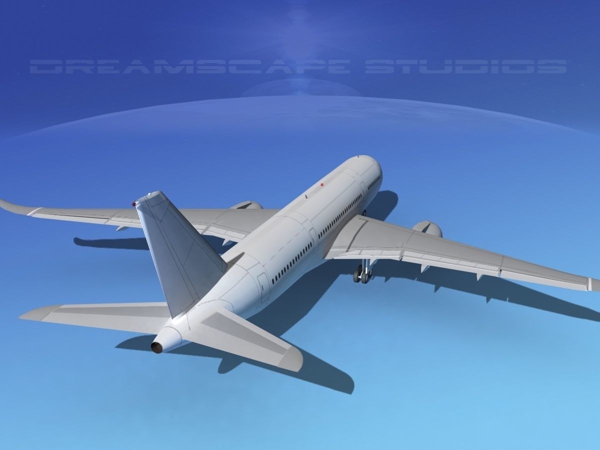 Airbus A350-800 Unmarked 2 3D model_6