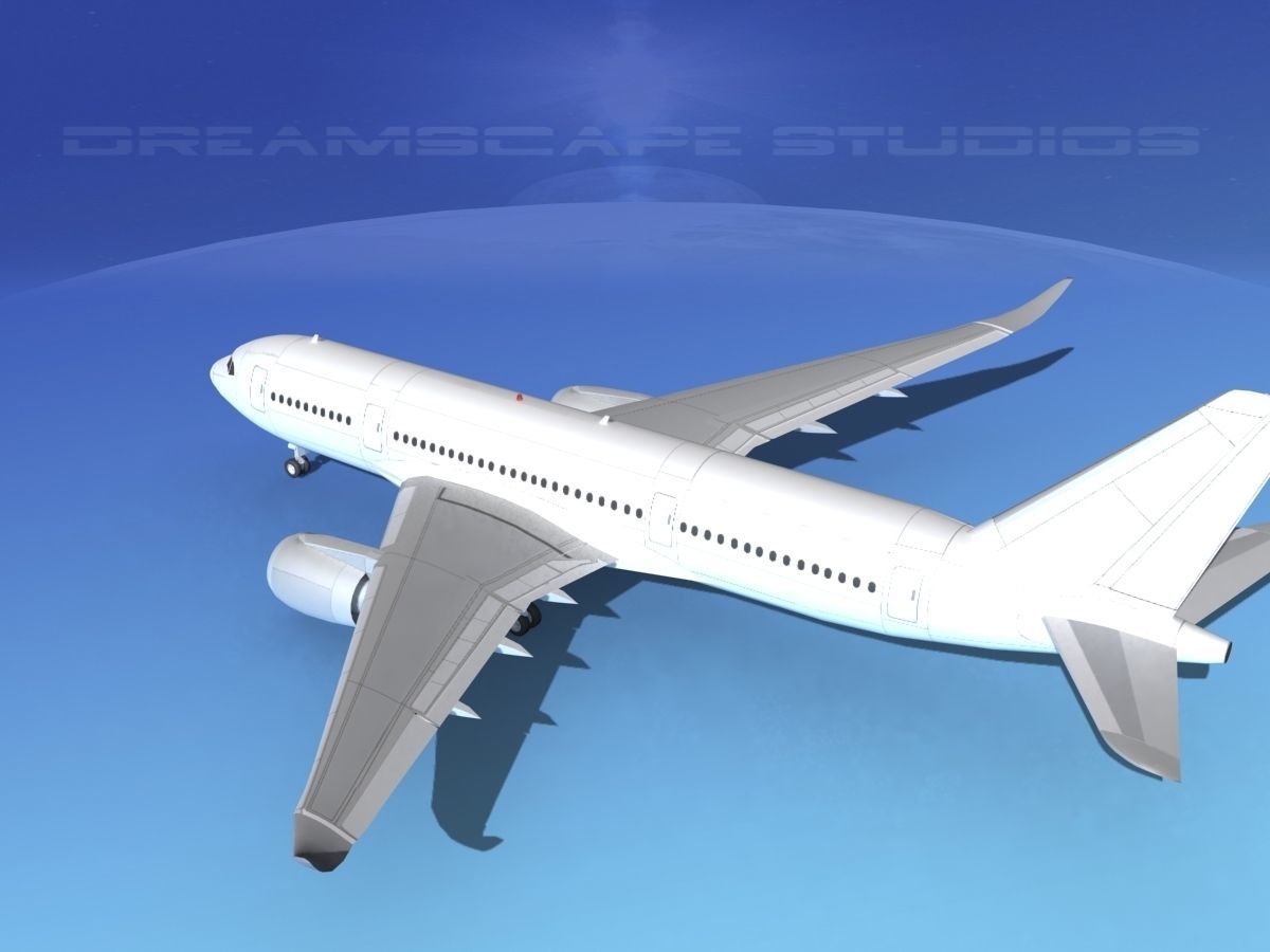 Airbus A350-800 Unmarked 2 3D model_8