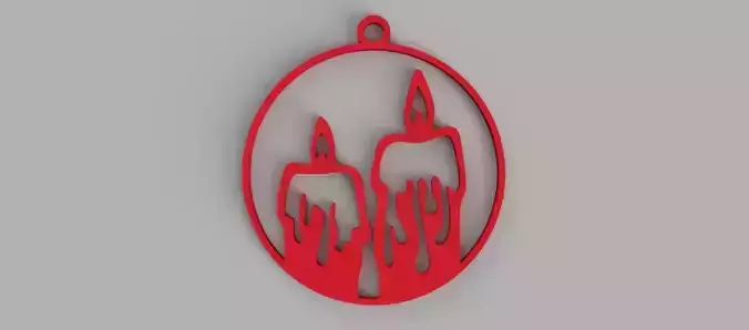 Christmas Ornament Candles Openwork Keychain - Pendant - Earring