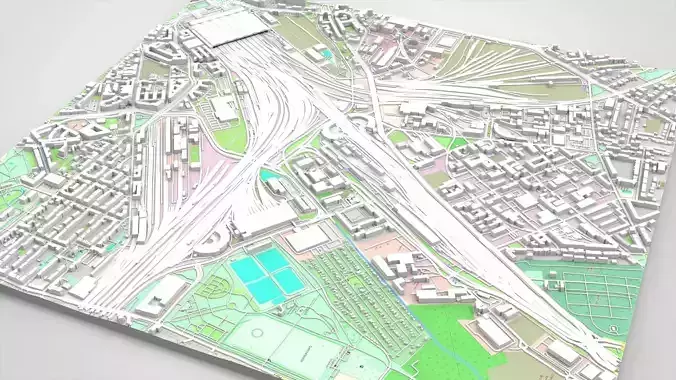 Leipzig Central Railway Station Germany 3D model 3