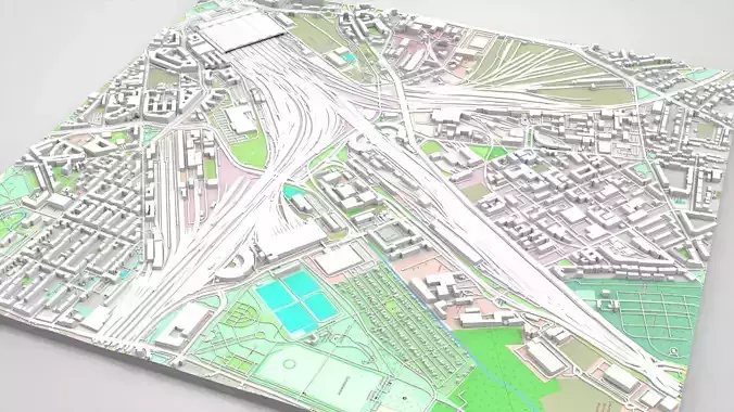 Leipzig Central Railway Station Germany 3D model 7