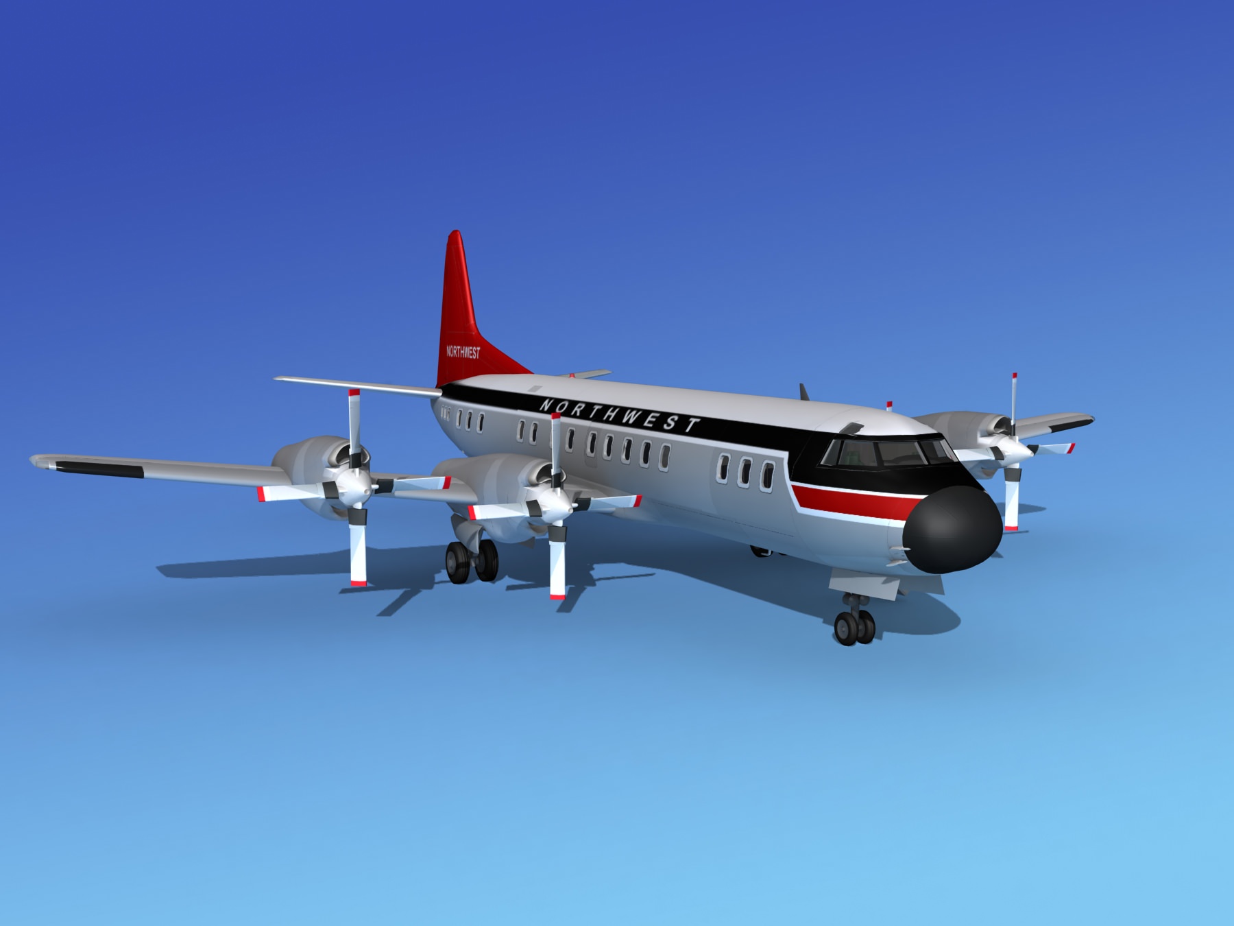 Lockheed L-188 Electra HP Northwest Airlines 3D model_6