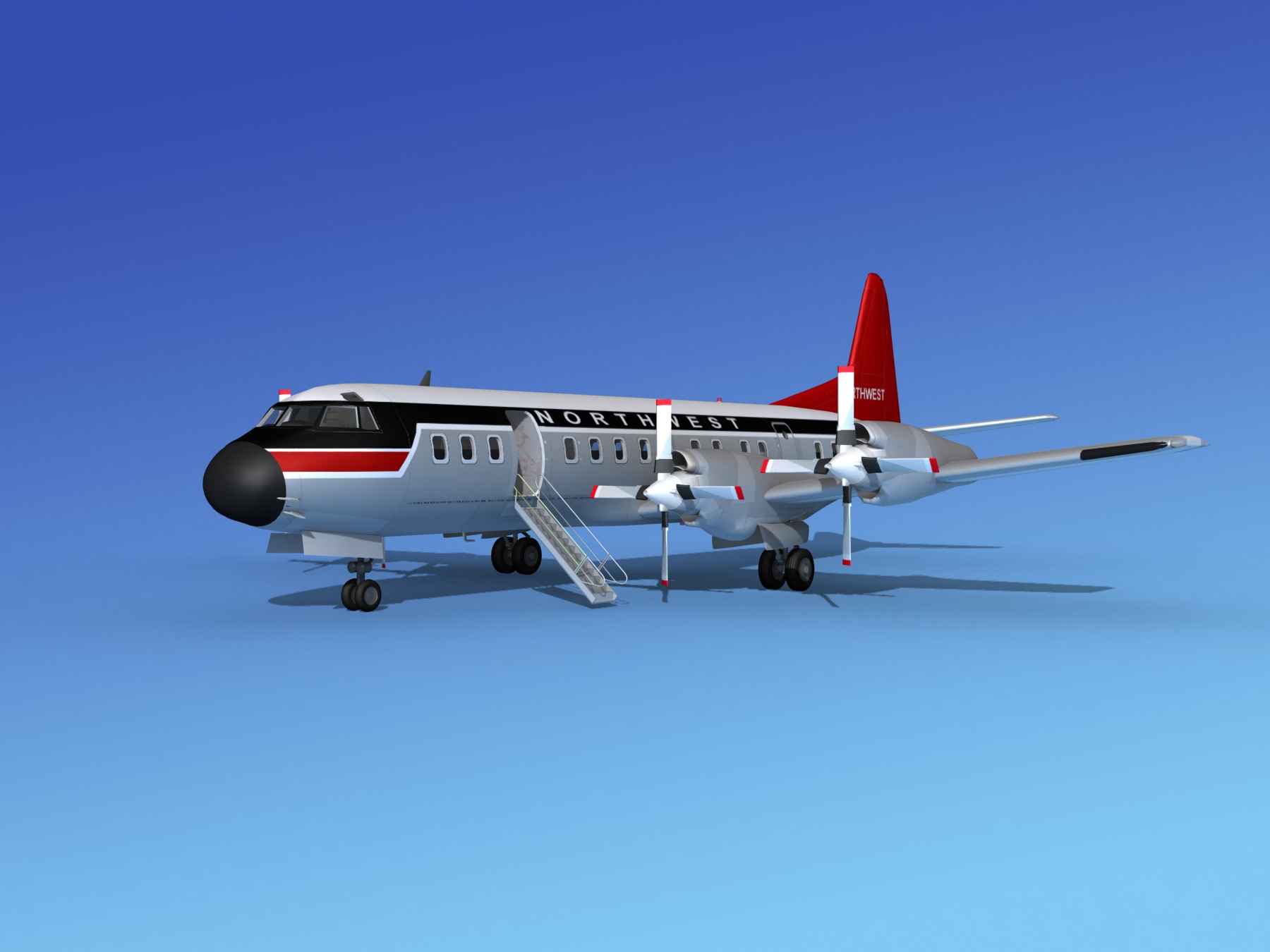 Lockheed L-188 Electra HP Northwest Airlines 3D model_5