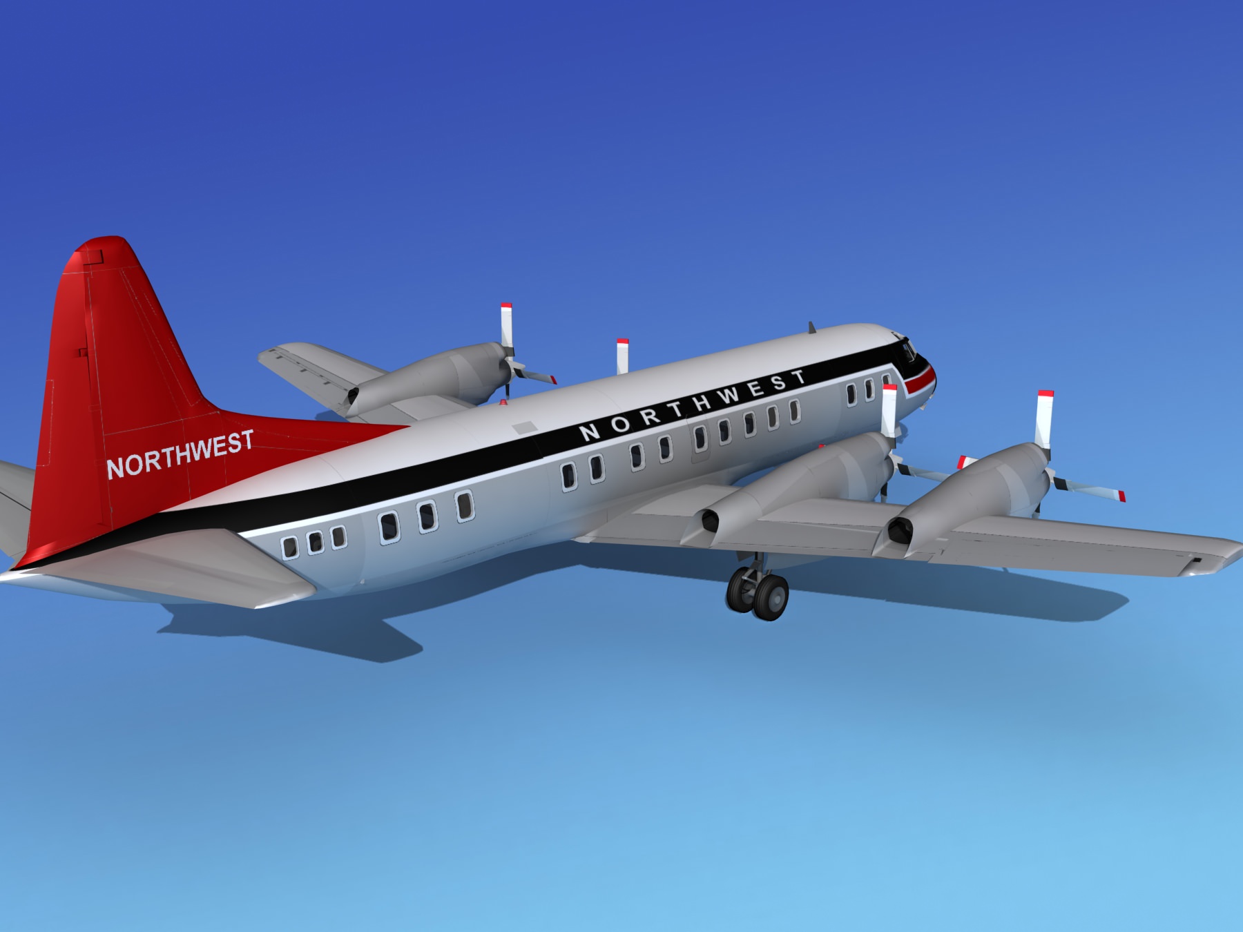 Lockheed L-188 Electra HP Northwest Airlines 3D model_9
