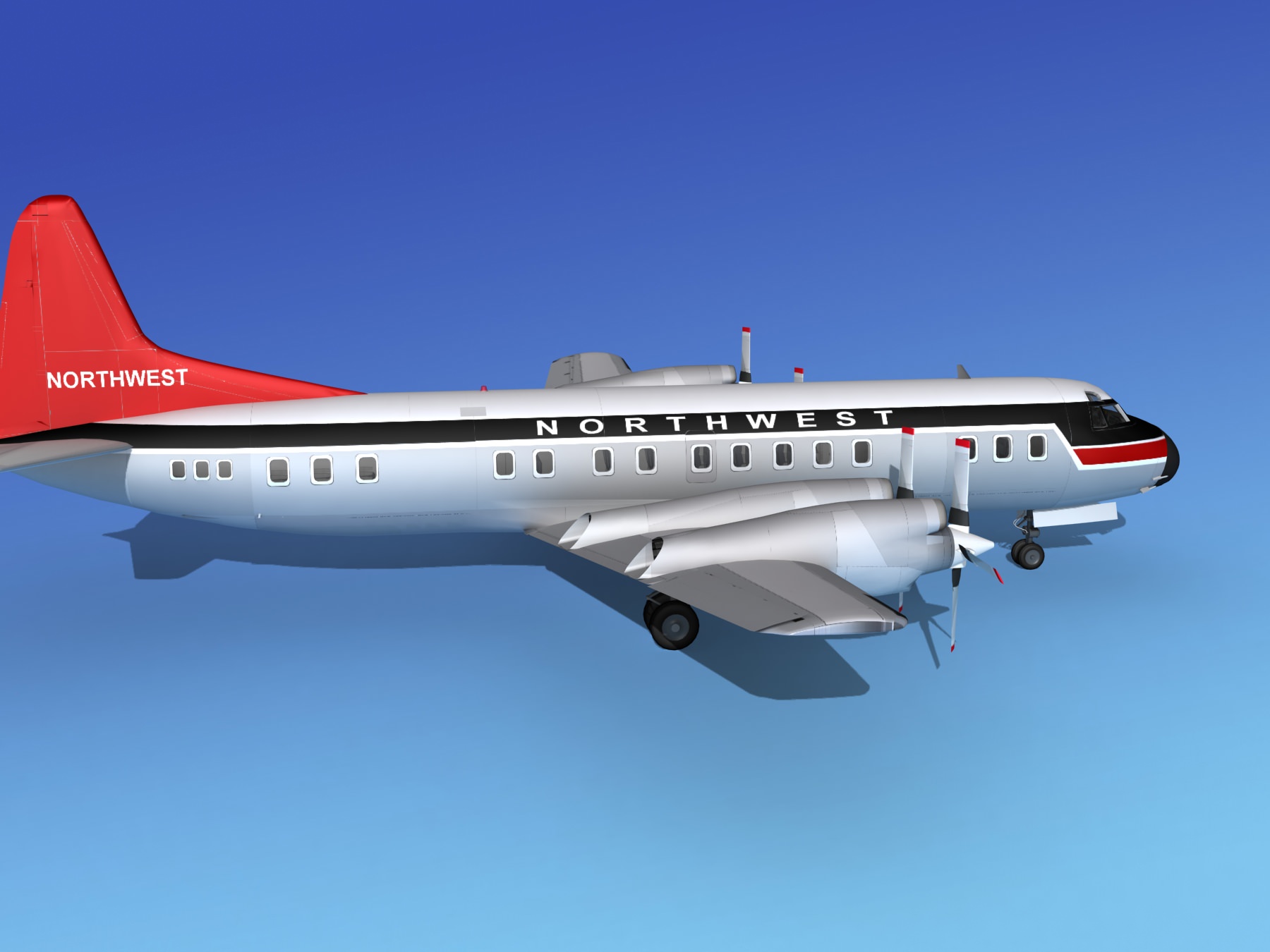 Lockheed L-188 Electra HP Northwest Airlines 3D model_8