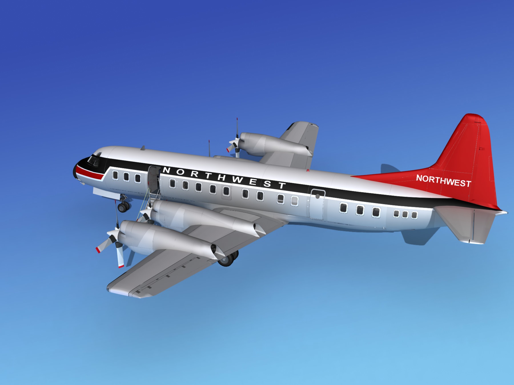 Lockheed L-188 Electra HP Northwest Airlines 3D model_12
