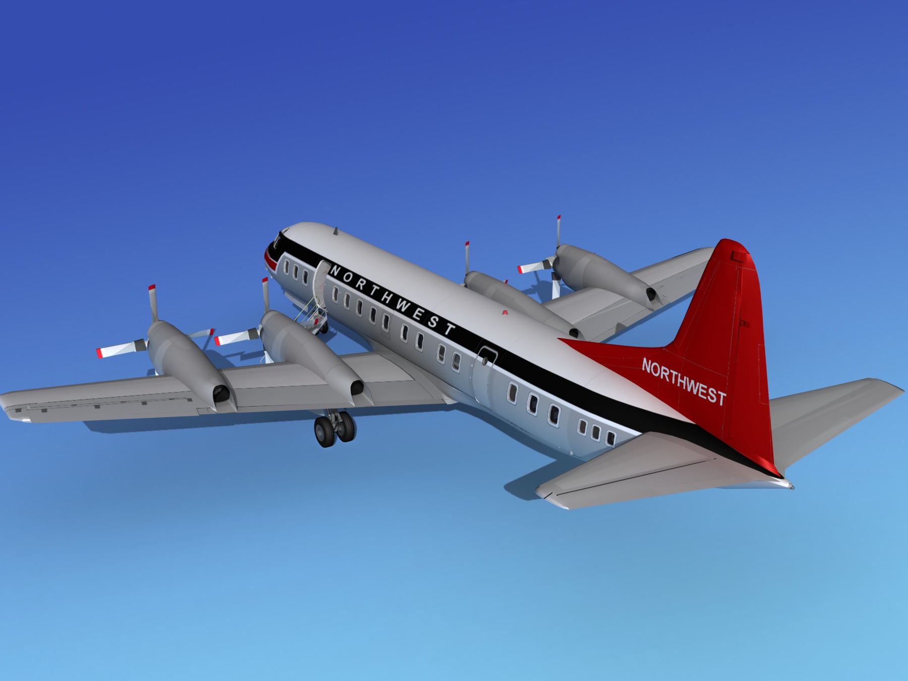 Lockheed L-188 Electra HP Northwest Airlines 3D model_11