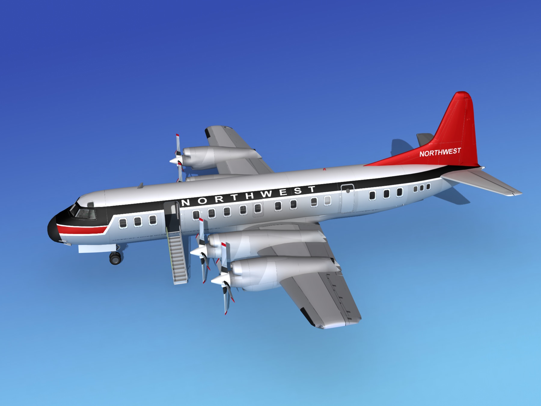 Lockheed L-188 Electra HP Northwest Airlines 3D model_14